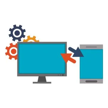 Cloud computing and technology symbols Stock Illustration