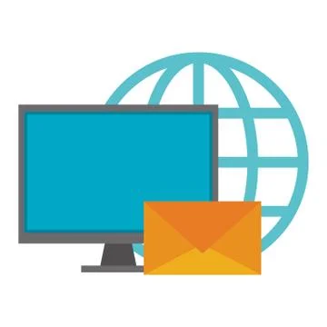 Cloud computing and technology symbols Stockillustratie