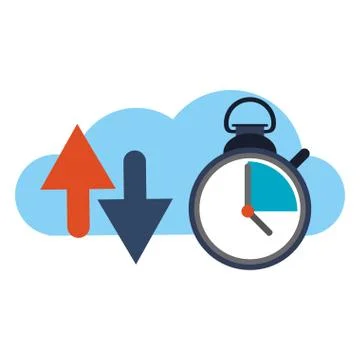 Cloud computing and technology symbols Stock Illustration