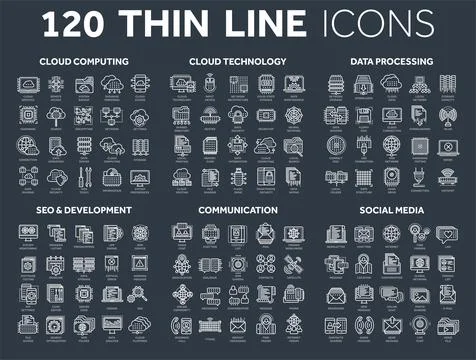 Cloud computing and technology.Data storage. Seo,development. Social network イラスト素材