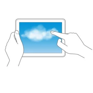 Cloud computing and touch pad concept Stock Illustration