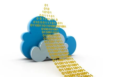 Cloud computing and uploading. Illustrazione stock