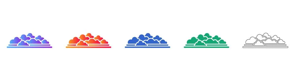Cloud Computing and Weather Concept Icons Ilustração Stock