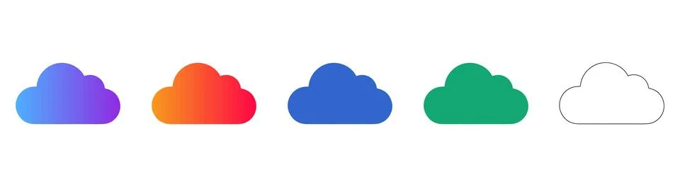 Cloud Computing and Weather Icons 库存插图