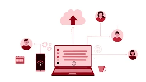 Cloud Computing Animation with Devices and User Icons Stock Footage 316491017
