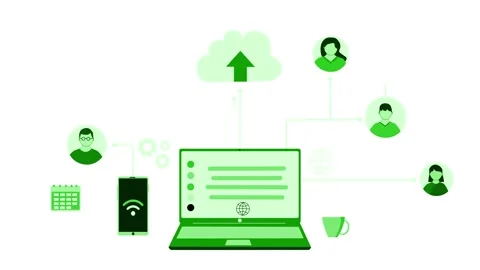 Cloud Computing Animation with Devices and User Icons Stock Footage 316491027