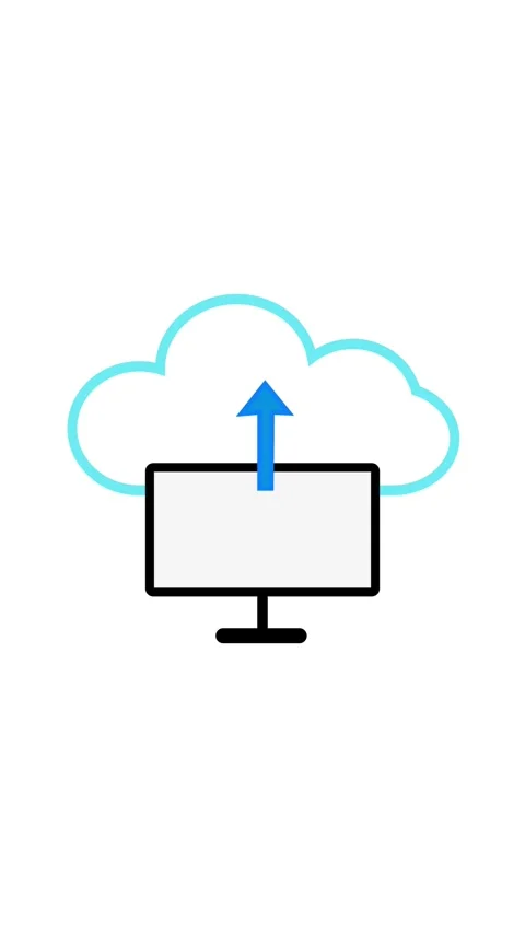 Cloud computing animation showing upload and real-time data sync vertical v.. Video stock 315203466