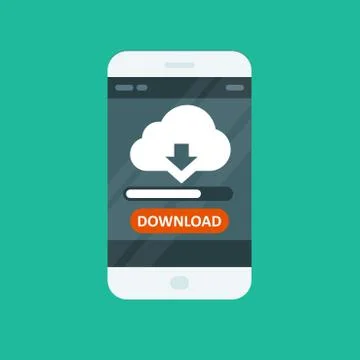 Cloud computing app - download progress bar Stock Illustration