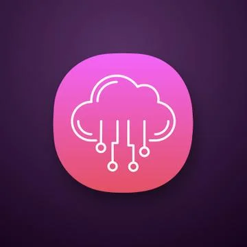 Cloud computing app icon Illustrazione stock