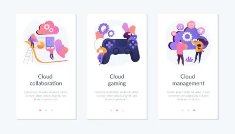 Cloud computing app interface template. Stockillustratie