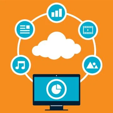 Cloud Computing Applications Illustrazione stock