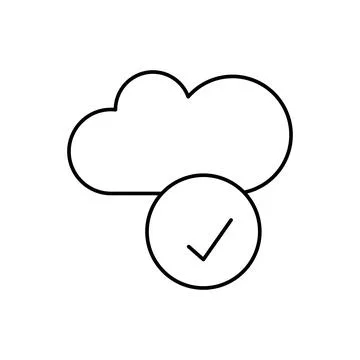 Cloud computing, approve, SEO icon. Simple line, outline vector elements of Stock Illustration