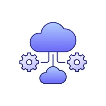Cloud computing architecture icon with outline Stockillustratie