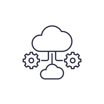 Cloud computing architecture line icon, vector 스톡 일러스트