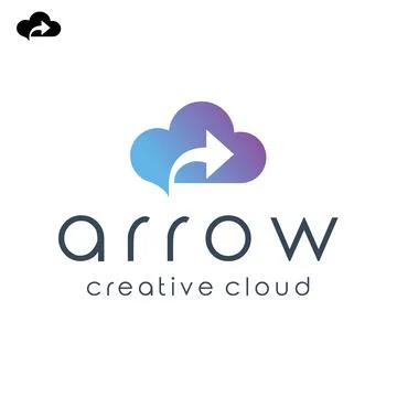 Cloud computing with arrow, for cloud logo design Stock Illustration