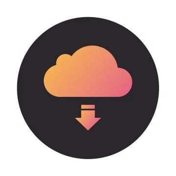 Cloud computing with arrow download block style icon Illustrazione stock