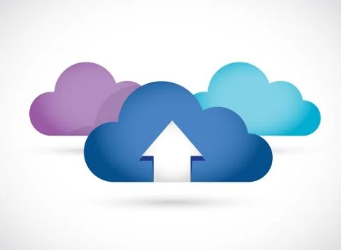 Cloud computing up arrow illustration design Illustrazione stock