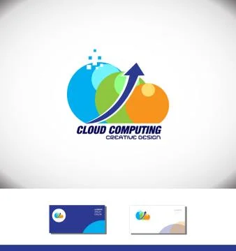 Cloud computing arrow logo 스톡 일러스트
