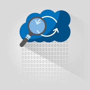 Cloud computing arrow refresh search Stock Illustration