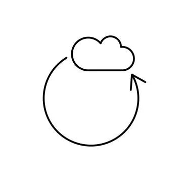 Cloud computing, arrow, SEO icon. Simple line, outline vector elements of Illustrazione stock