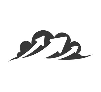 Cloud computing arrow storage social media icon. Vector graphic Stock Illustration