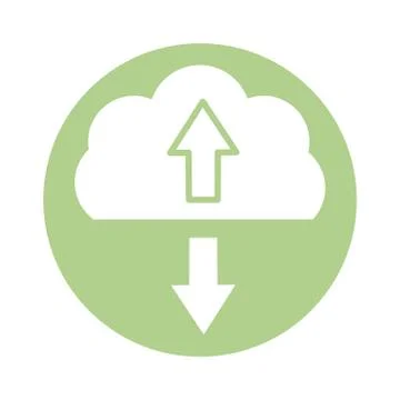 Cloud computing with arrows block style icon Illustrazione stock