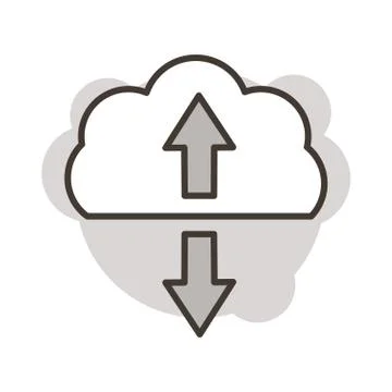 Cloud computing with arrows line style icon Stockillustratie