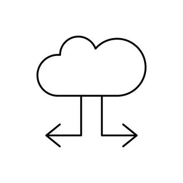 Cloud computing, arrows, SEO icon. Simple line, outline vector elements of Stock Illustration