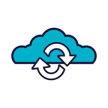 Cloud computing with arrows update Illustrazione stock