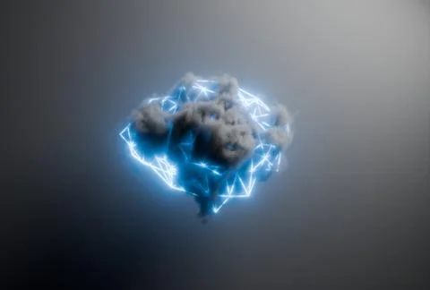 Cloud computing, artificial intelligence abstract concept Digital cloud wit.. Stock Illustration