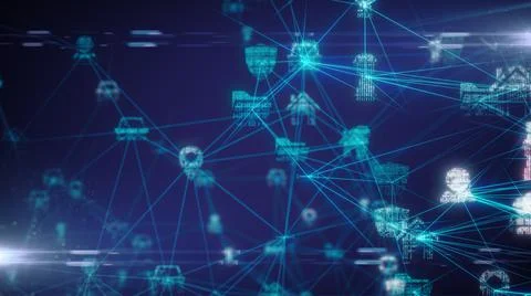 Cloud computing artificial intelligence AI information technology of internet Stockillustratie