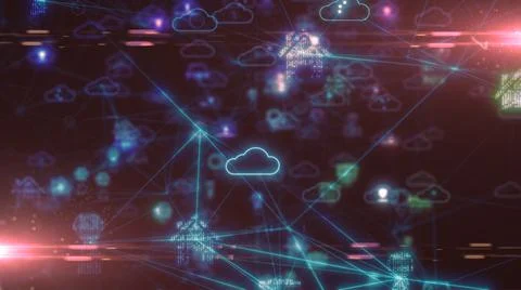 Cloud computing artificial intelligence AI information technology of internet Stock Illustration