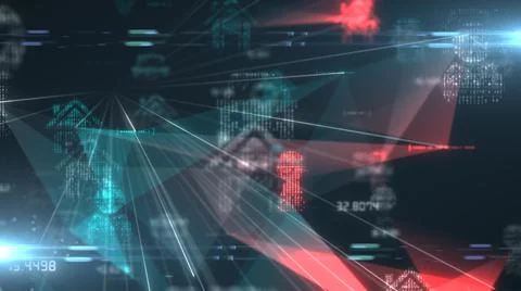 Cloud computing artificial intelligence AI information technology of internet 库存插图