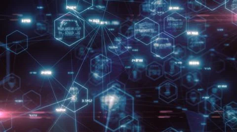 Cloud computing artificial intelligence AI information technology of internet 库存插图