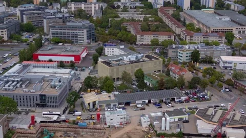 Cloud computing artificial intelligence data center. Unique aerial view drone 库存影片 345229677