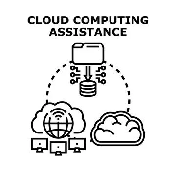 Cloud computing assistance providing network connectivity service Stock Illustration