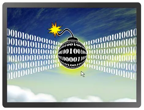 Cloud Computing Attacks Stock Illustration
