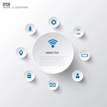 Cloud computing background with web icons. Social network. Mobile app 스톡 일러스트