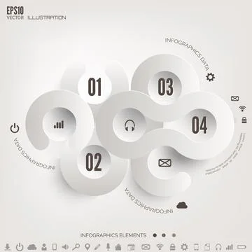 Cloud computing background with web icons. Social network. Mobile app Stockillustratie