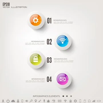 Cloud computing background with web icons. Social network. Mobile app Stock Illustration