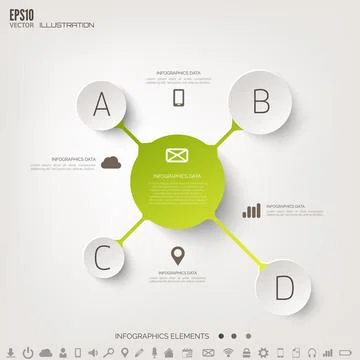 Cloud computing background with web icons. Social network. Mobile app Stock Illustration