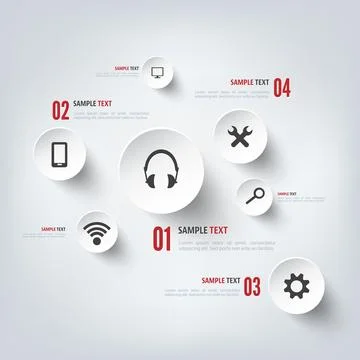Cloud computing background with web icons. Social network. Mobile app. Stock Illustration