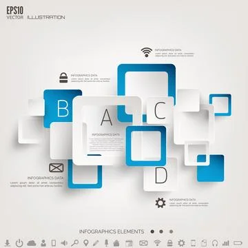 Cloud computing background with web icons. Social network. Mobile app Illustrazione stock