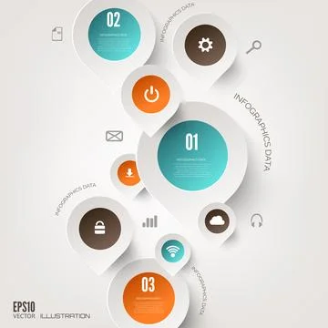 Cloud computing background with web icons. Social network. Mobile app Stock Illustration