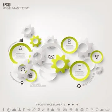 Cloud computing background with web icons. Social network. Mobile app Illustrazione stock