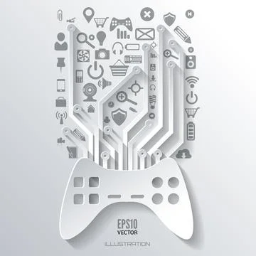 Cloud computing background with web icons. Social network. Mobile app Illustrazione stock