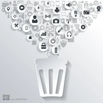 Cloud computing background with web icons. Social network. Mobile app Stock Illustration