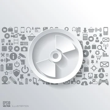 Cloud computing background with web icons. Social network. Mobile app 스톡 일러스트