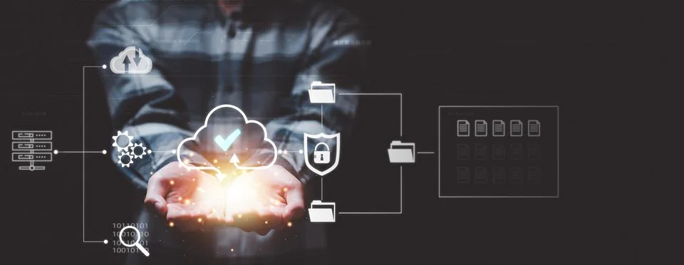 Cloud computing backup technology concept ,Access to server communication s.. Foto stock