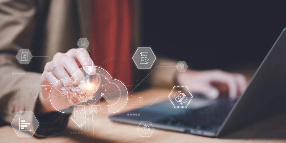 Cloud computing backup technology concept,Personal Storage Management,cloud.. Stock Photos